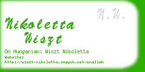 nikoletta wiszt business card
